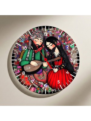 Zerya Mem Û Zin Saz Tasarımlı Duvar Saati