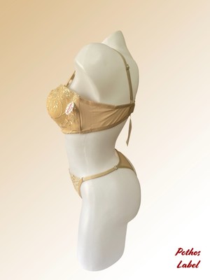 Arona Lingerie Arona Çıtır Mavi Brode Sütyen Takımı