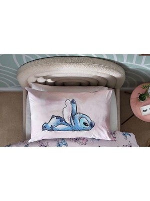 Taç Zorluteks Lisanslı Lilo & Stitch Desenli % 100 Pamuk Kumaş 1 Adet Yastık Kılıfı 50X70 cm