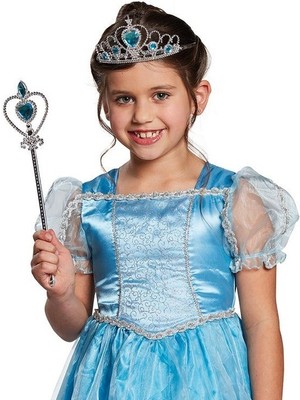 BT Teknik Teknik Karlar Ülkesi Elsa Mavi Kalpli Taç ve Mavi Asa Seti Çocuk Boy 96584512
