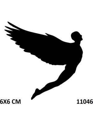 Airbrush Tattoo Kanatlı Erkek Melek Yapışkanlı Stencil Süsleme ve Boyama Kalıbı