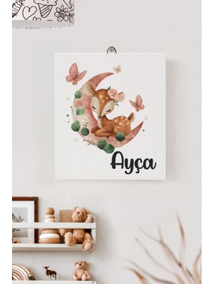 Lilabio Isme Özel Çocuk Odası Kanvas Tablo Ceylan (17X21 Cm)