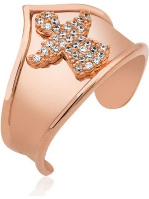 Katre46 925 Ayar Gümüş Rose Melek Desenli Eklem Yüzük