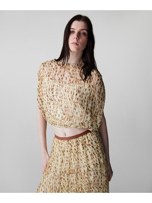 İpekyol Desenli Şifon Bluz IS1260006070003