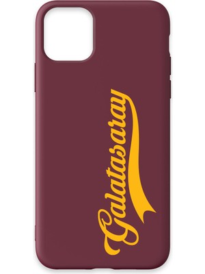 iPhone 11 Pro Max Uyumlu Galatasaray El Yazı Bordo Silikon Lisanslı Telefon Kılıfı