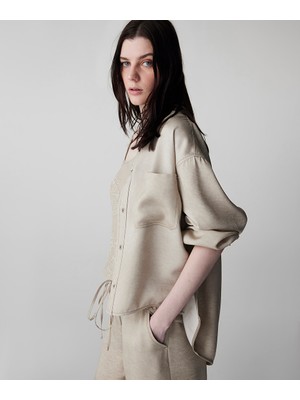 İpekyol Strass taşlı gömlek ceket IS1260005078176