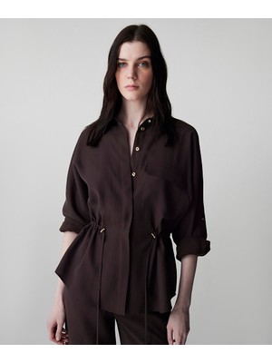 İpekyol Ayarlanabilir bel gömlek ceket IS1260005084074