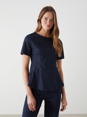 Lc Waikiki Yeni Sezon Bisiklet Yaka Kadın Jean Bluz