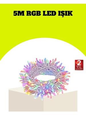 Shoplet Buğz Enerji Tasarruflu Şeffaf Kablo 5 M 50 LED Dekor Işık