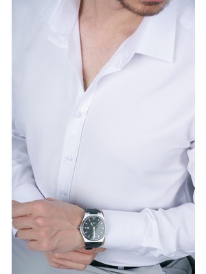 Etikmen Optik Beyaz Slimfit Erkek Gömlek