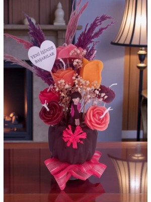 Nadire Tasarım Yeni  Işnde Başarılar Dilerim  Saksıda Mum Dekoratif