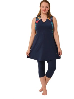 Tesmay Büyük Beden Tam Kapalı Tesettür Mayo 2526 Koyu Lacivert