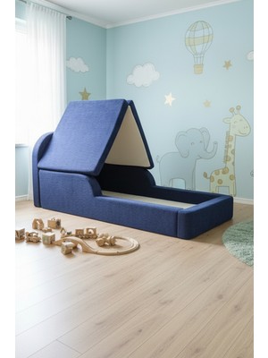 MiniWood Montessori Katlanır Çocuk Yatak Oyun Alanlı Karyola Sünger Yer Yatağı Bebek Beşik