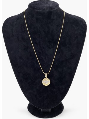 Pangu Arı Figürlü Madalyon Altın Renk Çelik Kolye