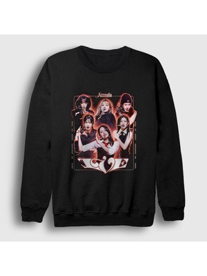 Presmono Unisex Siyah Accendio K-Pop Ive Ive Sweatshirt