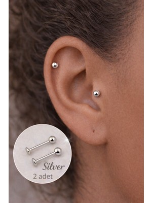 Sacce Scarves & Accessories 316L Cerrahi Çelik Top Piercing – Kulak, Tragus, Helix, Dudak, Burun & Dil Uyumlu (2 Adet)