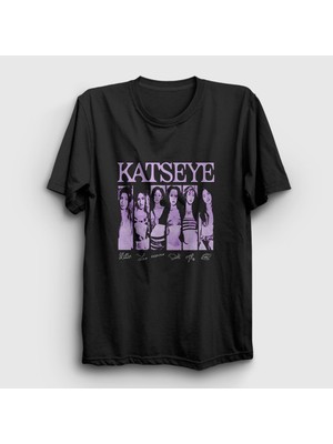 Presmono Unisex Siyah All K-Pop Katseye T-Shirt