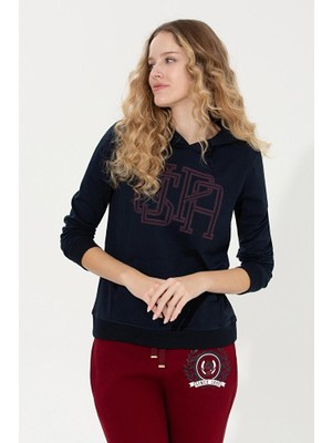 U.S. Polo Assn. Kadın Lacivert Kapüşonlu Sweatshirt