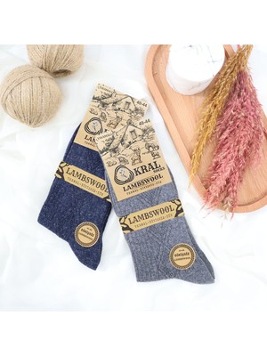Kral Socks 2'li Thermal Etkili Ince Örgülü Kışlık Çorap, Lambswool Yünlü (Kuzu Yünlü)