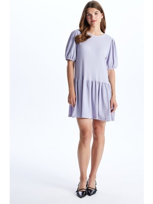 Lc Waikiki Yeni Sezon Bisiklet Yaka Düz Kısa Kollu Elbise