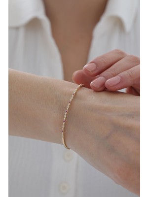 Yavuz Kuyumculuk 14 Ayar Altın Yakut Taşlı Kelepçe