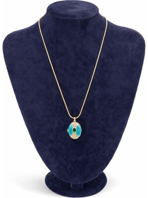 Pangu Açılabilir Oval Madalyon Altın Renk Çelik Kolye