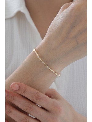 Yavuz Kuyumculuk 14 Ayar Altın Taş Detaylı Külçe Kelepçe