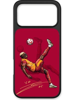iPhone 17 Pro Max Uyumlu Galatasaray Osimhen Röveşata Imzalı Cam Lisanslı Telefon Kılıfı