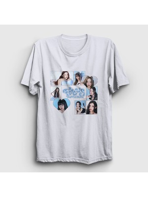 Presmono Unisex Beyaz Band K-Pop Focus HEARTS2HEARTS T-Shirt