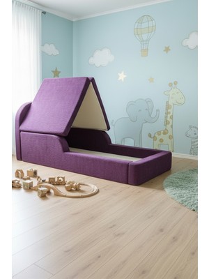 MiniWood Montessori Katlanır Çocuk Yatak Oyun Alanlı Karyola Sünger Yer Yatağı Bebek Beşik