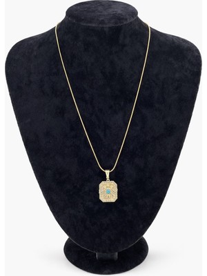 Pangu Açılabilir Madalyon Formlu Altın Renk Çelik Kolye
