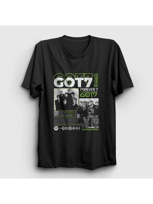 Presmono Unisex Siyah Forever Pop Got7 T-Shirt