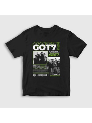 Presmono Unisex Çocuk Siyah Forever Pop Got7 T-Shirt