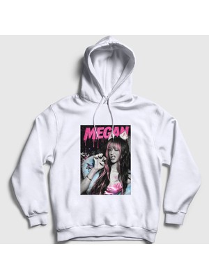 Presmono Unisex Beyaz Cat Claw Megan Katseye Kapüşonlu Sweatshirt