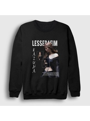 Presmono Unisex Siyah Kazuha K-Pop Le Sserafim Sweatshirt