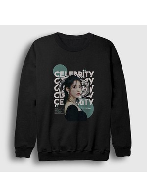 Presmono Unisex Siyah Celebrity Lee Ji Eun Iu Iu Sweatshirt