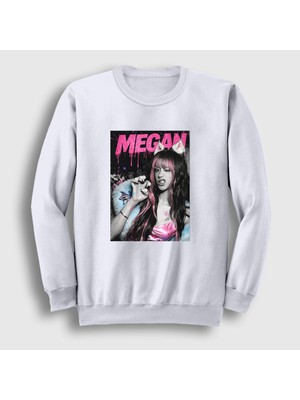 Presmono Unisex Beyaz Cat Claw Megan Katseye Sweatshirt