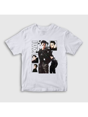 Presmono Unisex Çocuk Beyaz Kai Kim Jong In Exo T-Shirt