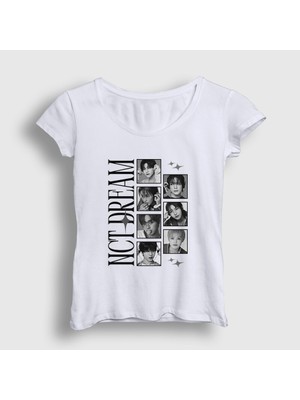 Presmono Kadın Beyaz Frames Poster K-Pop Nct Dream T-Shirt