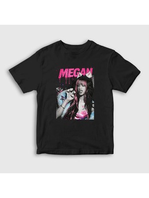 Presmono Unisex Çocuk Siyah Cat Claw Megan Katseye T-Shirt