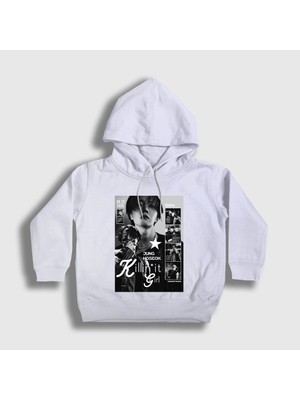 Presmono Unisex Çocuk Beyaz Killin It Girl J-Hope Jung Hoseok Kapüşonlu Sweatshirt