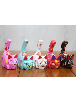 Shoplet Buğz Ahşap 5'li Kedi Seti Model 4