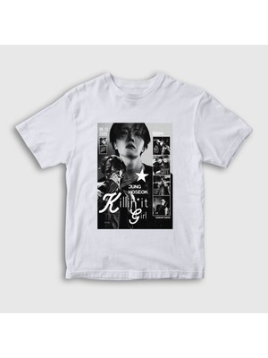 Presmono Unisex Çocuk Beyaz Killin It Girl J-Hope Jung Hoseok T-Shirt