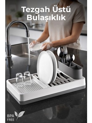Nandy Home Pratik Tezgah Üstü Bulaşıklık - Dayanıklı Plastik Tabaklık
