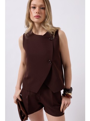 Etiler Collection Yandan Düğmeli Dokuma Yelek