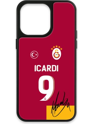 iPhone 15 Pro Max Uyumlu Galatasaray Mauro Icardi Parçalı Forma Imzalı Cam Lisanslı Telefon Kılıfı
