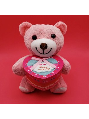 Shoplet Buğz Hediyelik Pembe Kutulu Ayıcık