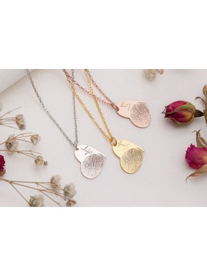 Canka Parmak Izi Isim Gümüş Kolye