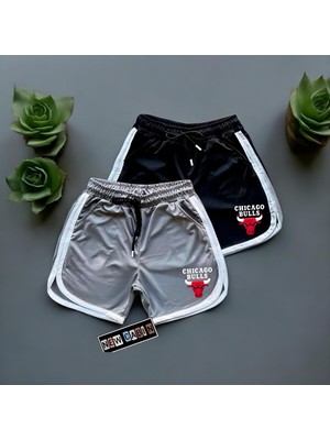 Risil-Nu Company Yeni Sezon Interlok Kumaş Yazlık Spor 2'li Şort Siyah Gri