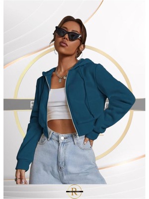 Risil-Nu Company Yeni Sezon 3 Iplik Relax Fit Crop Sweat Ceket